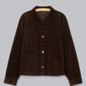 Eileen Fisher Organic Cotton Stretch Corduroy Classic Collar Jacket NWT s. L